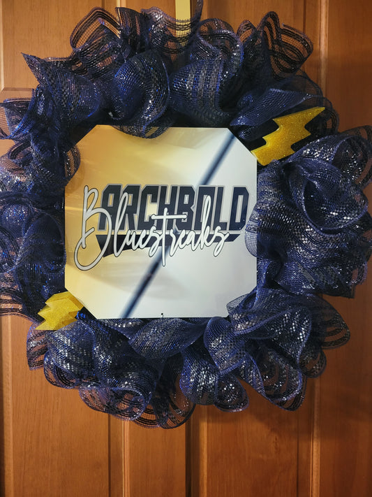 Archbold Blue Streaks School Spirit Wreath